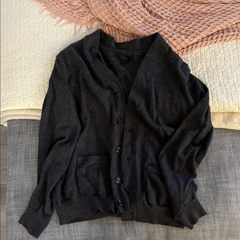 J. Crew Dark Gray Men's Cardigan Sweater